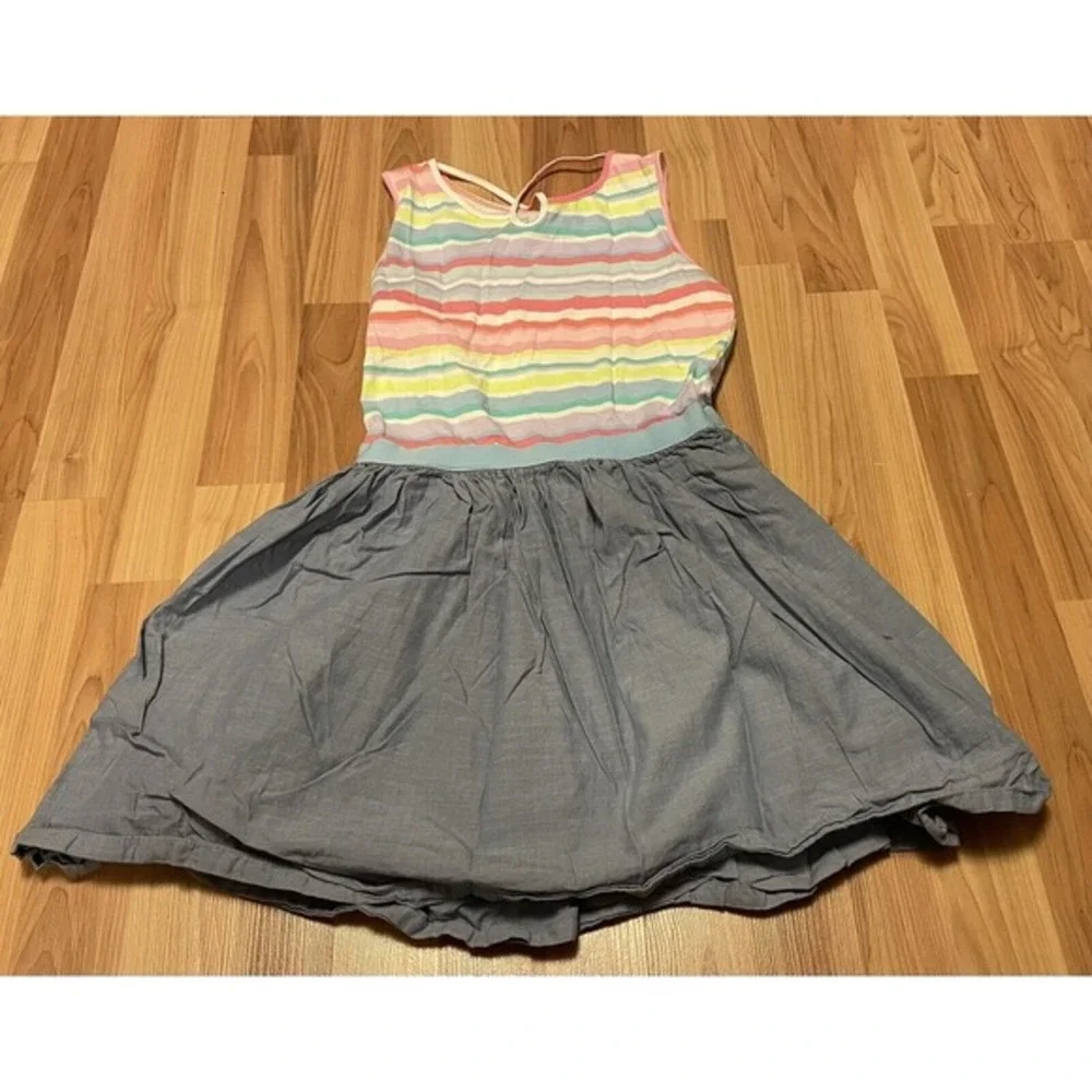 Children's Place Striped Dress Girls 10-12 Spring Easter Summer Skater‎ Rainbow